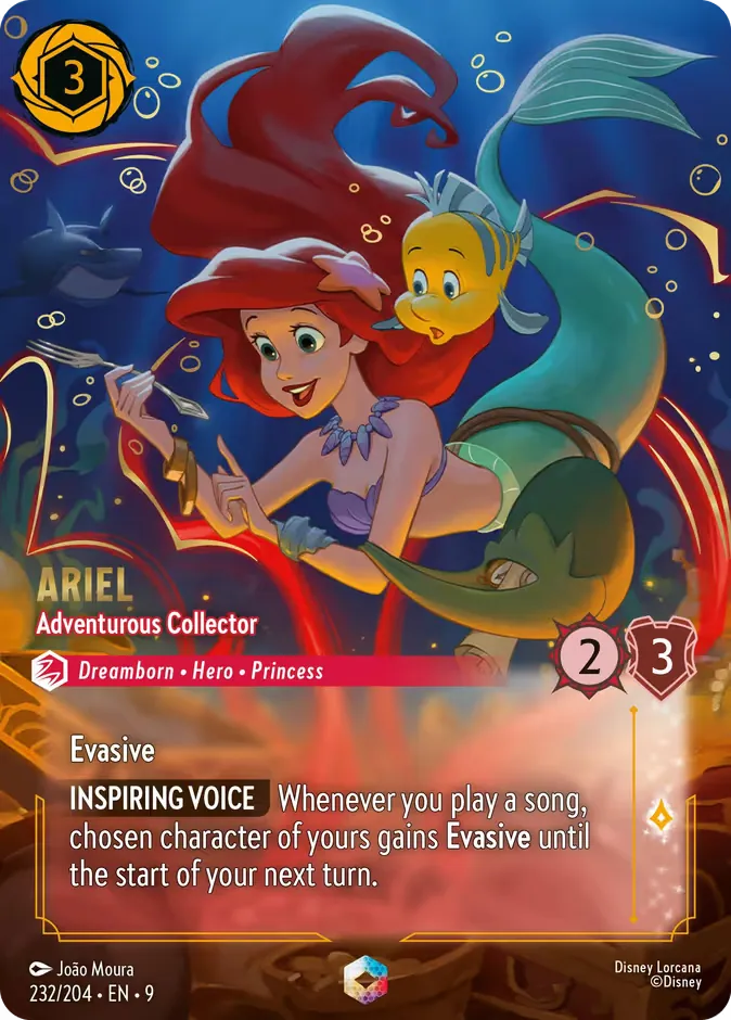 Ariel, Collectionneuse intrépide, carte Enchantée Disney Lorcana