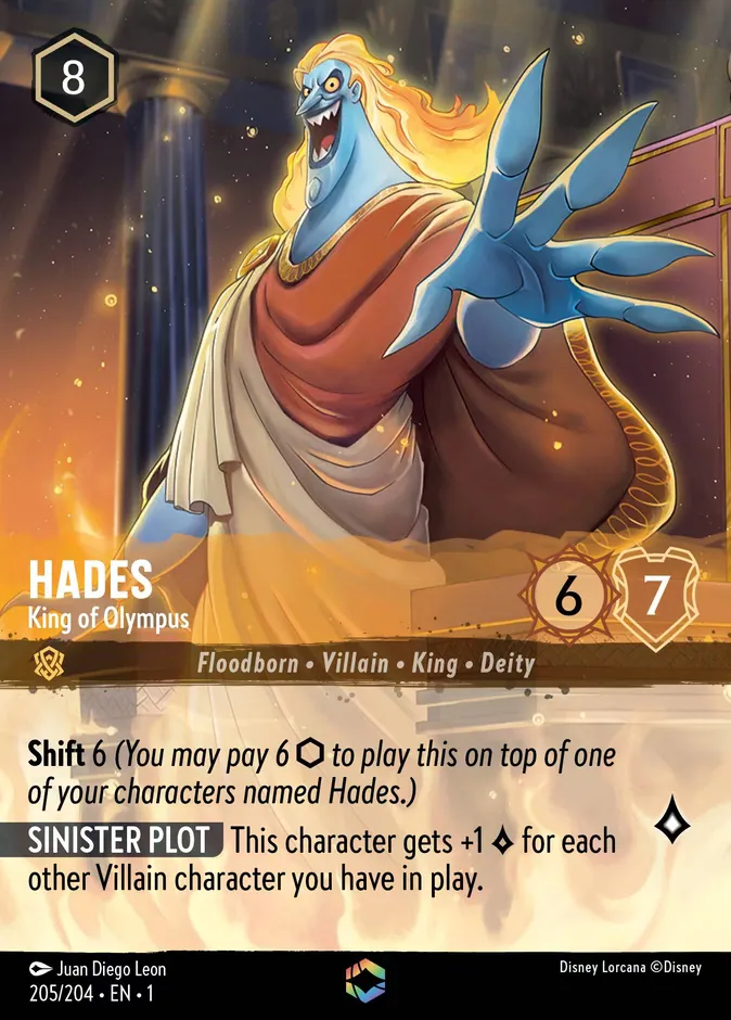 Hadès, carte Enchantée Disney Lorcana