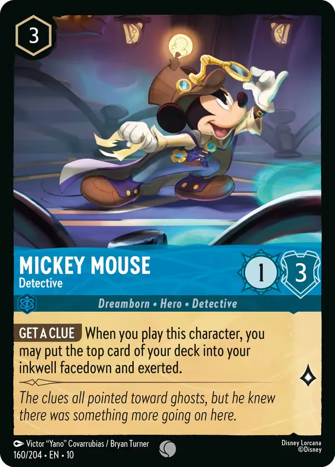 Exemple de carte Personnage Disney Lorcana (Mickey Mouse)
