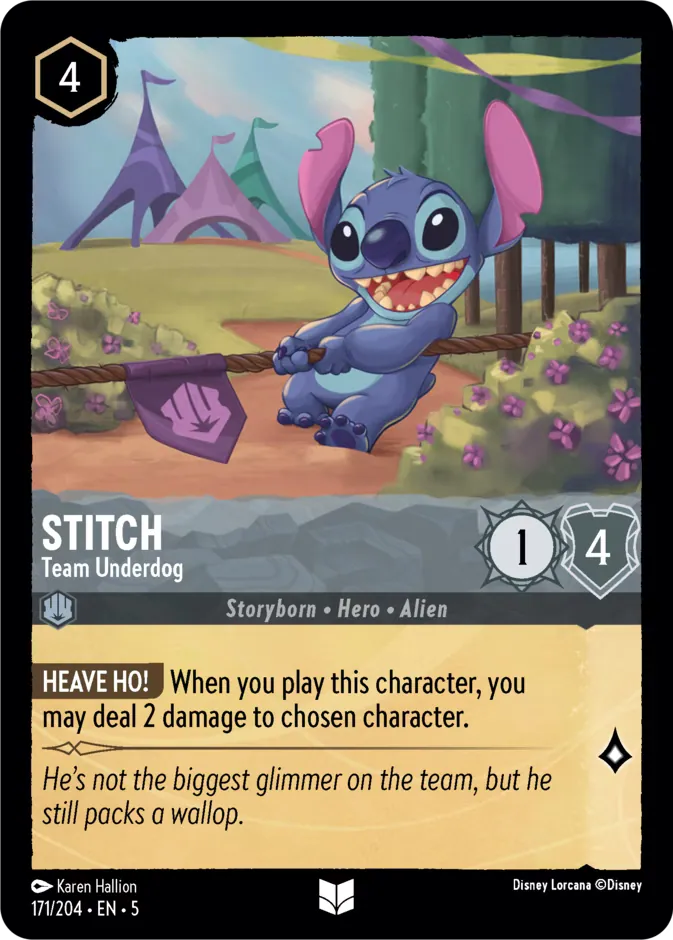 Exemple de carte Inhabituelle Disney Lorcana (Stitch)