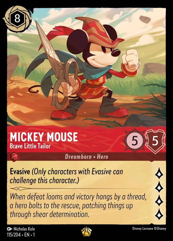 Carte Personnage Disney Lorcana (Mickey Mouse)